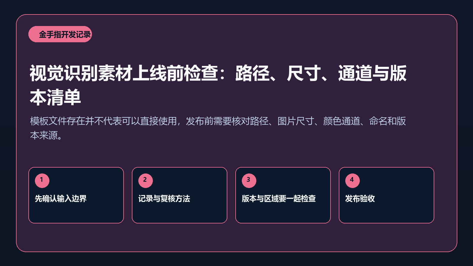 视觉识别素材上线前检查：路径、尺寸、通道与版本清单